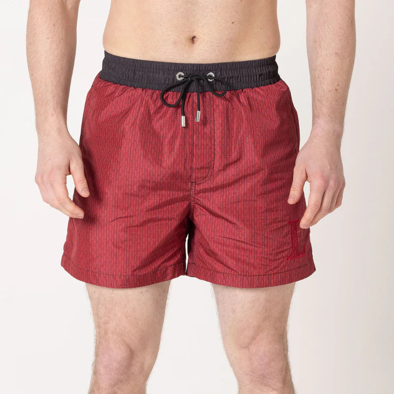 Lanka Red 'L' Swim Shorts - Black/Red